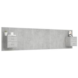 Berkfield Home Classic Bed Headboard with Cabinets Concrete Grey Engineered Wood