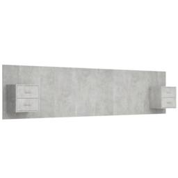 Berkfield Home Classic Bed Headboard with Cabinets Concrete Grey Engineered Wood - thumbnail 3