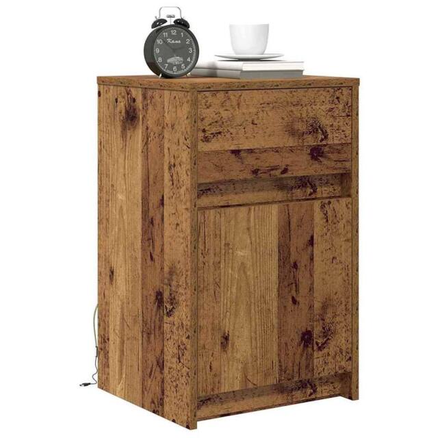 Berkfield Home Traditional Bedside Cabinet Old wood 38 x 34 x 61 cm Particle board in Brown - image 1