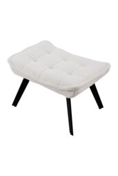 H&O Direct White Accent Chair Footstool Set Single Sofa Home Decor - thumbnail 7