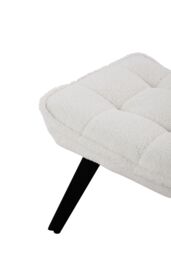 H&O Direct White Accent Chair Footstool Set Single Sofa Home Decor - thumbnail 8