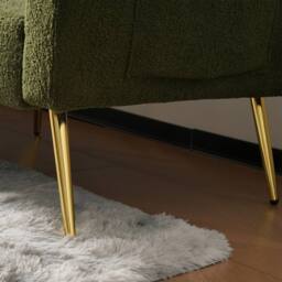 BTM Sofa bed with adjustable backrest cushions & side storage pockets in Green - thumbnail 7