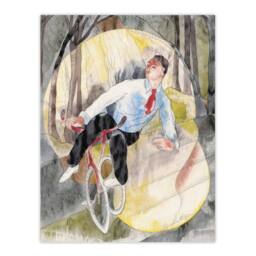 "Artery8 In Vaudeville The Bicycle Rider Demuth Wall Art Poster Print - Size: W12"" x H16""" - thumbnail 1
