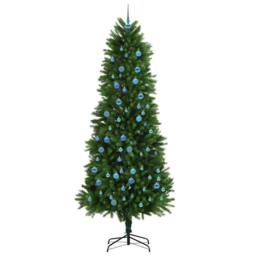 Berkfield Home Realistic Christmas Tree with 300 LEDs with Stand Green 240 cm PE - thumbnail 4