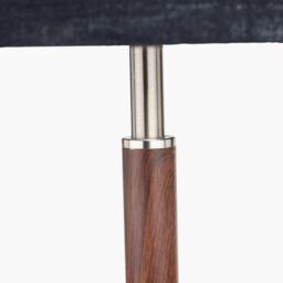 Ruma Silver & Wood Effect Table Lamp with Black Shade - thumbnail 4
