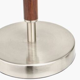 Ruma Silver & Wood Effect Table Lamp with Black Shade - thumbnail 5
