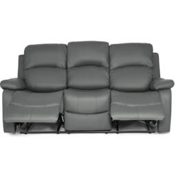Bravich LTD Bonded Leather Recliner Sofa - 3 Seater in Grey - thumbnail 7