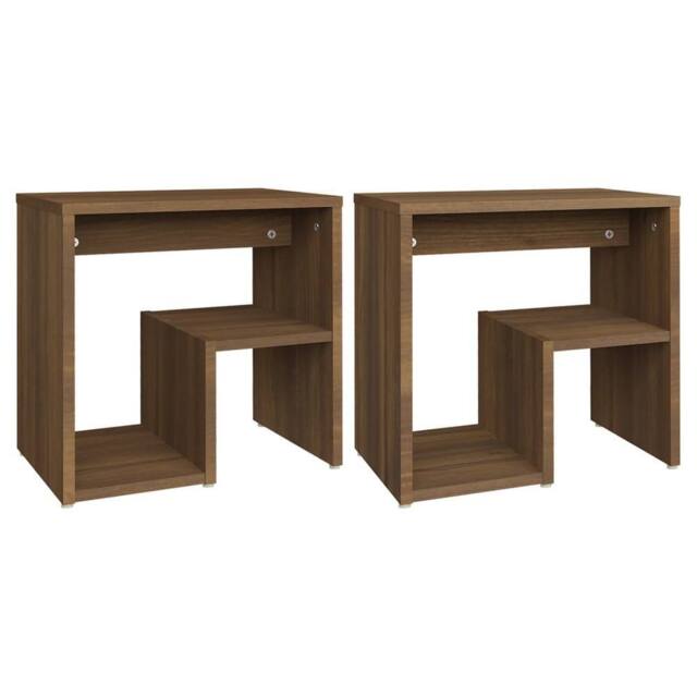 Berkfield Home Bed Cabinets 2 pcs Brown Oak 40x30x40 cm Engineered Wood - Size: 40 x 30 x 40 cm - image 1
