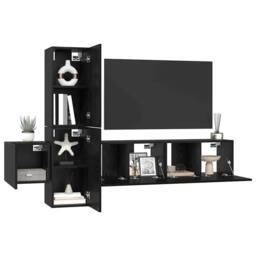 Berkfield Home TV Cabinet with Shelf Wall-mounted with Storage with Door 5 pcs B - thumbnail 3