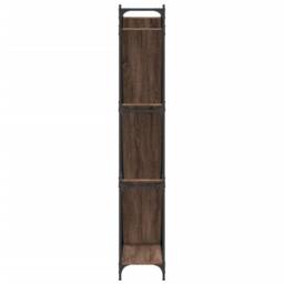 Berkfield Home Durable Bookcase Brown Oak 79x30x180 cm Engineered Wood & Metal - Size: 79 x 30 x 180 cm - thumbnail 6