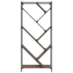 Berkfield Home Durable Bookcase Brown Oak 79x30x180 cm Engineered Wood & Metal - Size: 79 x 30 x 180 cm - thumbnail 5