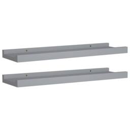 Berkfield Home Picture Frame Ledge Shelves 2 pcs Grey 40x9x3 cm MDF - Size: 40 x 9 x 3 cm - thumbnail 3