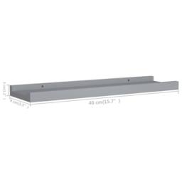 Berkfield Home Picture Frame Ledge Shelves 2 pcs Grey 40x9x3 cm MDF - Size: 40 x 9 x 3 cm - thumbnail 8