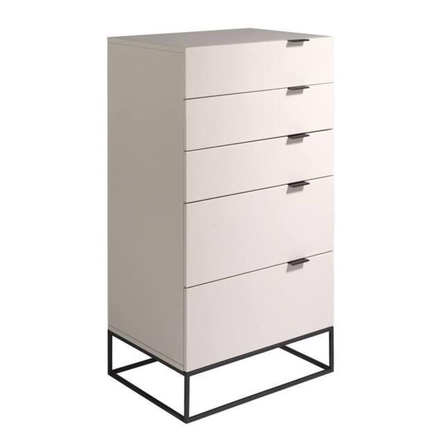 Angel Cerda Chiffonier Grey MDF with Black Steel Legs 5 Drawers - image 1