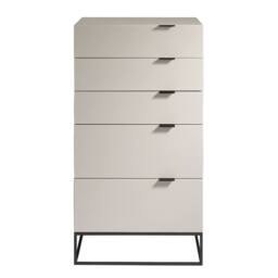 Angel Cerda Chiffonier Grey MDF with Black Steel Legs 5 Drawers - thumbnail 2