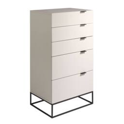 Angel Cerda Chiffonier Grey MDF with Black Steel Legs 5 Drawers - thumbnail 1