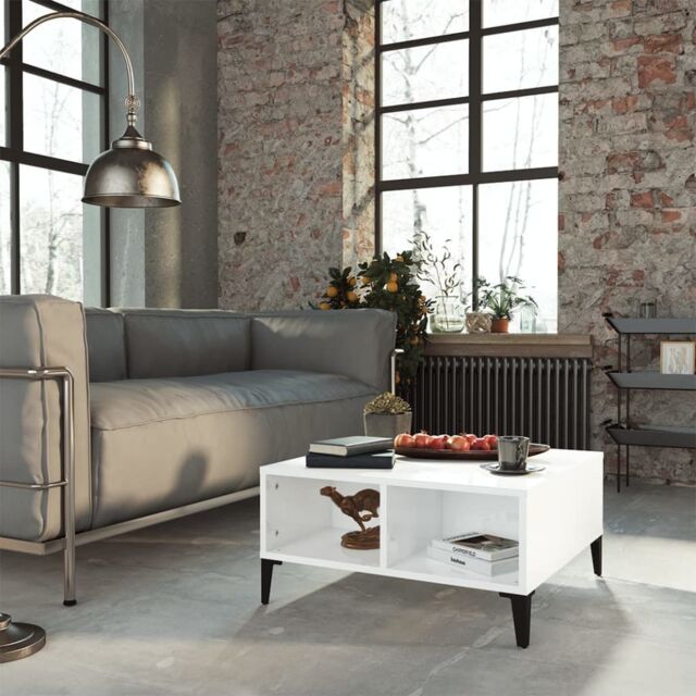 Berkfield Home Coffee Table High Gloss White 60x60x30 cm Engineered Wood - Size: 60 x 60 x 30 cm - image 1