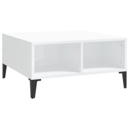 Berkfield Home Coffee Table High Gloss White 60x60x30 cm Engineered Wood - Size: 60 x 60 x 30 cm - thumbnail 2