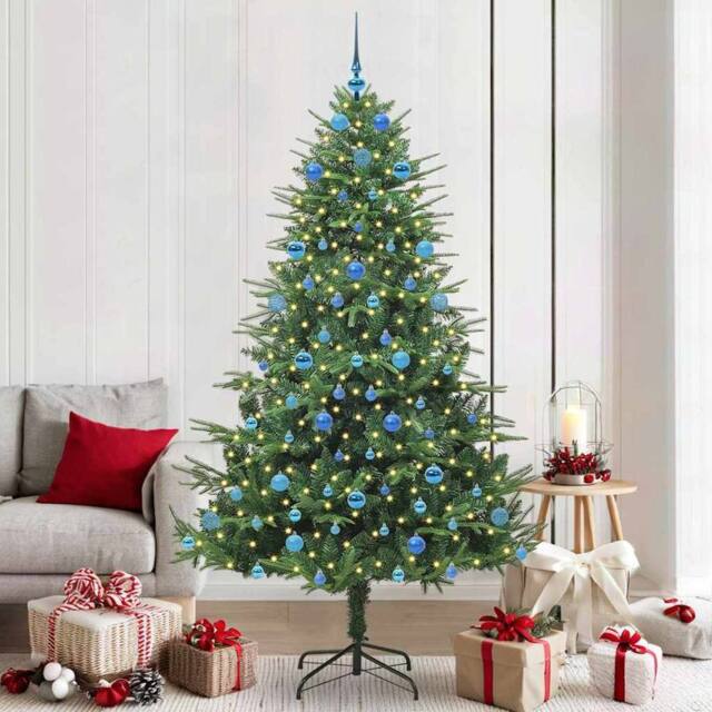 Berkfield Home Artificial Pre-lit Christmas Tree with Ball Set Green 210 cm - image 1