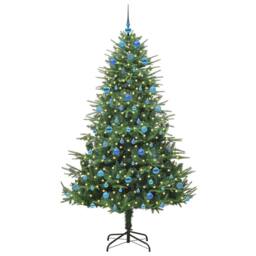 Berkfield Home Artificial Pre-lit Christmas Tree with Ball Set Green 210 cm - thumbnail 3
