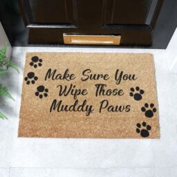 Artsy Mats Make Sure You Wipe Those Muddy Paws Doormat in Black - Size: 40 cm x 60 cm - thumbnail 2