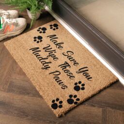 Artsy Mats Make Sure You Wipe Those Muddy Paws Doormat in Black - Size: 40 cm x 60 cm - thumbnail 3