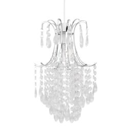First Choice Lighting Set of 2 Chandelier Style Easy Fit Ceiling Light Shades in Clear - thumbnail 2