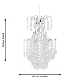 First Choice Lighting Set of 2 Chandelier Style Easy Fit Ceiling Light Shades in Clear - thumbnail 5