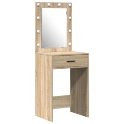 Berkfield Home 3 Piece Dressing Table Set Sonoma Oak Engineered Wood in Beige - thumbnail 4