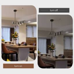 NIVOR 5-Light Dimmable LED Pendant Light Fixture Hanging Chandelier Black in Jet Black - thumbnail 3