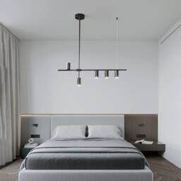 NIVOR 5-Light Dimmable LED Pendant Light Fixture Hanging Chandelier Black in Jet Black - thumbnail 5