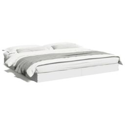 Berkfield Home Bed Frame without Mattress White 180x200 cm Super King Engineered Wood - thumbnail 2