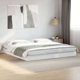 Berkfield Home Bed Frame without Mattress White 180x200 cm Super King Engineered Wood - thumbnail 1