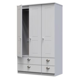 Ready Assembled 2 U Albert Tall Triple 2 Drawer + Drawer Wardrobe (Ready Assembled) in Grey - thumbnail 5