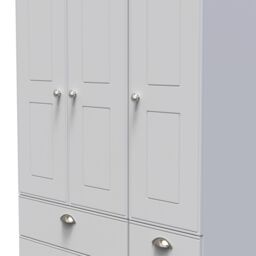 Ready Assembled 2 U Albert Tall Triple 2 Drawer + Drawer Wardrobe (Ready Assembled) in Grey - thumbnail 4