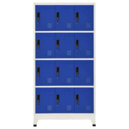 Berkfield Home Locker Cabinet Grey & Blue 90x45x180 cm Steel in Light Grey - Size: 90 x 45 x 180 cm - thumbnail 3