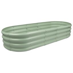 Harbour Housewares Raised Garden Bed - Rounded Bottomless Galvanised Steel Planter 180 x 90cm in Green - Size: 180 x 90 cm