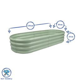 Harbour Housewares Raised Garden Bed - Rounded Bottomless Galvanised Steel Planter 180 x 90cm in Green - Size: 180 x 90 cm - thumbnail 7