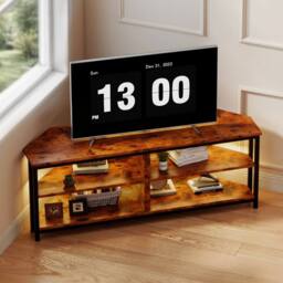 Levede 120CM RGB LED Light Wooden TV Cabinet for Max 55 Inch TV Storage Unit in Brown - thumbnail 2