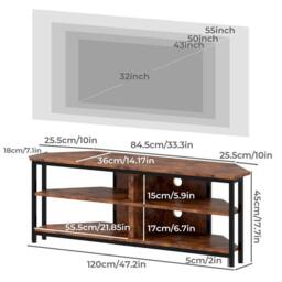 Levede 120CM RGB LED Light Wooden TV Cabinet for Max 55 Inch TV Storage Unit in Brown - thumbnail 4