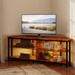 Levede 120CM RGB LED Light Wooden TV Cabinet for Max 55 Inch TV Storage Unit in Brown - thumbnail 3