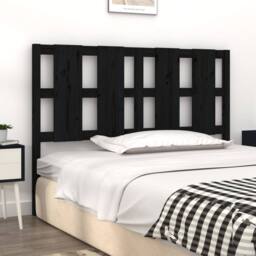 Berkfield Home Beautiful Bed Headboard Black 145.5x4x100 cm Solid Wood Pine - thumbnail 1