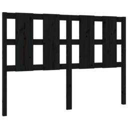 Berkfield Home Beautiful Bed Headboard Black 145.5x4x100 cm Solid Wood Pine - thumbnail 3