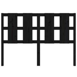 Berkfield Home Beautiful Bed Headboard Black 145.5x4x100 cm Solid Wood Pine - thumbnail 4