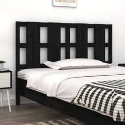 Berkfield Home Beautiful Bed Headboard Black 145.5x4x100 cm Solid Wood Pine - thumbnail 2