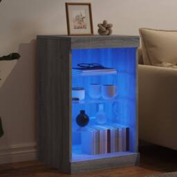 Berkfield Home Sideboard with LED Lights Grey Sonoma 41x37x67 cm - Size: 41 x 37 x 67 cm - thumbnail 4