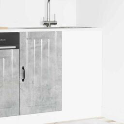 Berkfield Home Sink Base Cabinet Lucca Concrete Grey Engineered Wood - thumbnail 4