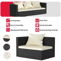 Garden Furniture Set 5PC Rattan Modular Corner Sofa Set - thumbnail 4