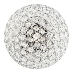 Happy Homewares Modern Metal & Clear Beaded Glass IP44 Rated Bathroom Ceiling Light in Silver - thumbnail 2