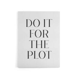 "Artery8 Do It For The Plot Black & White Funny Cheeky Canvas Wall Art Print - Size: W24"" x H32""" - thumbnail 1